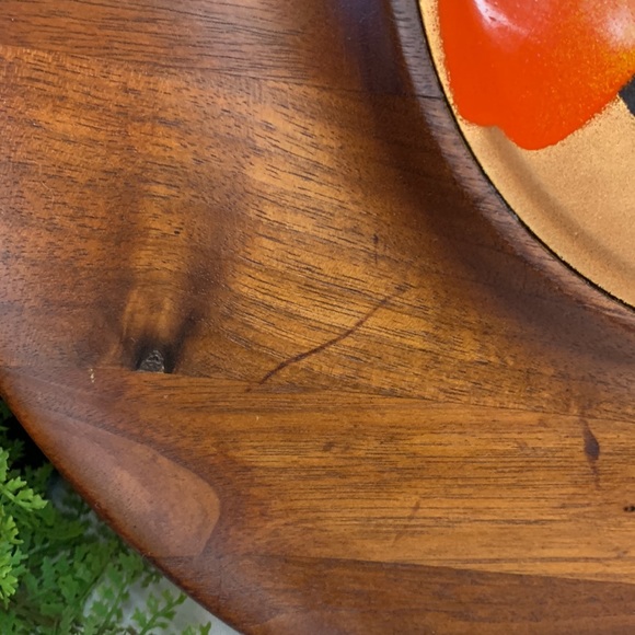 Vintage MCM Genuine walnut enamel on copper cheese tray designed by ERNEST SOHN - Picture 4 of 11